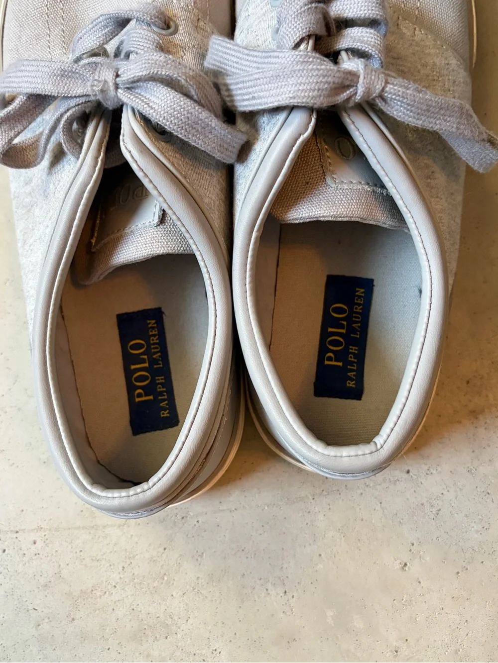 Polo Ralph Lauren Faxon Low Gray Canvas Sneakers Mens 10D